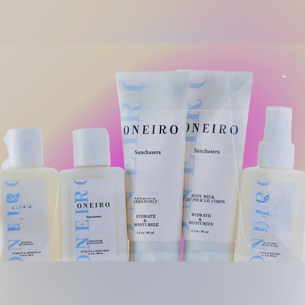 ONEIRO Sunchasers Ready, Go Kit! 5 piece set; shampoo,conditioner,wash, mist